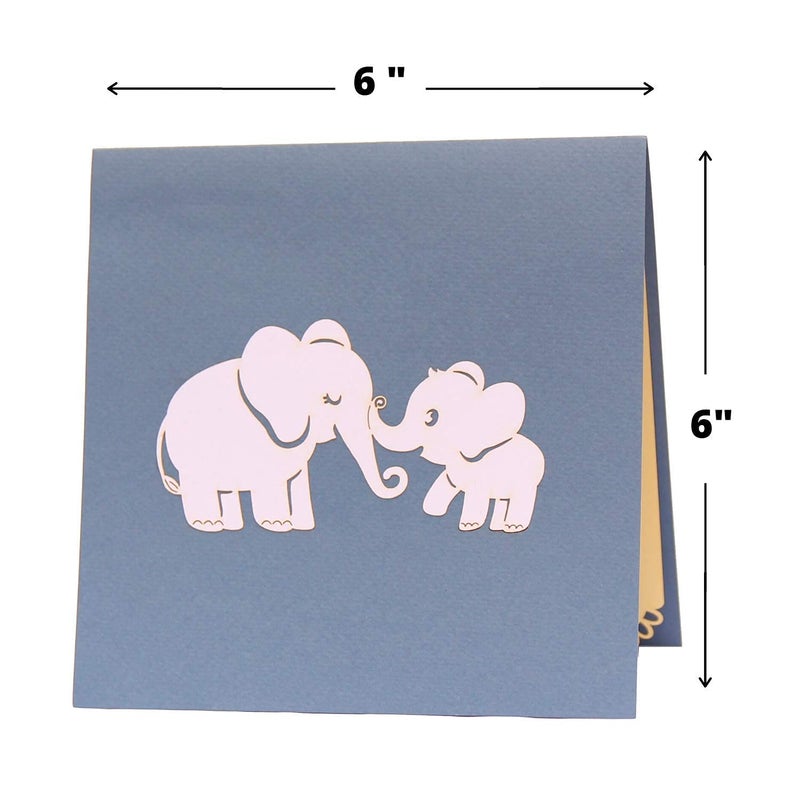 CUTE POPUP - Adorable Elephants Baby & Mom Mother's Day 3D Popup Card Thinking of You Surpring Present for Mom, Woman, or Someone You Love - Image 4